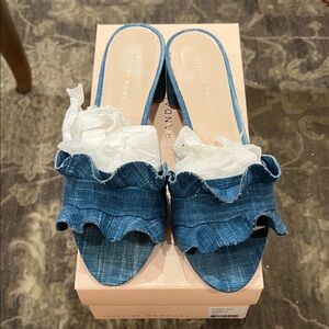 Loeffler Randall Vera-WV Blue Ruffle Sandals